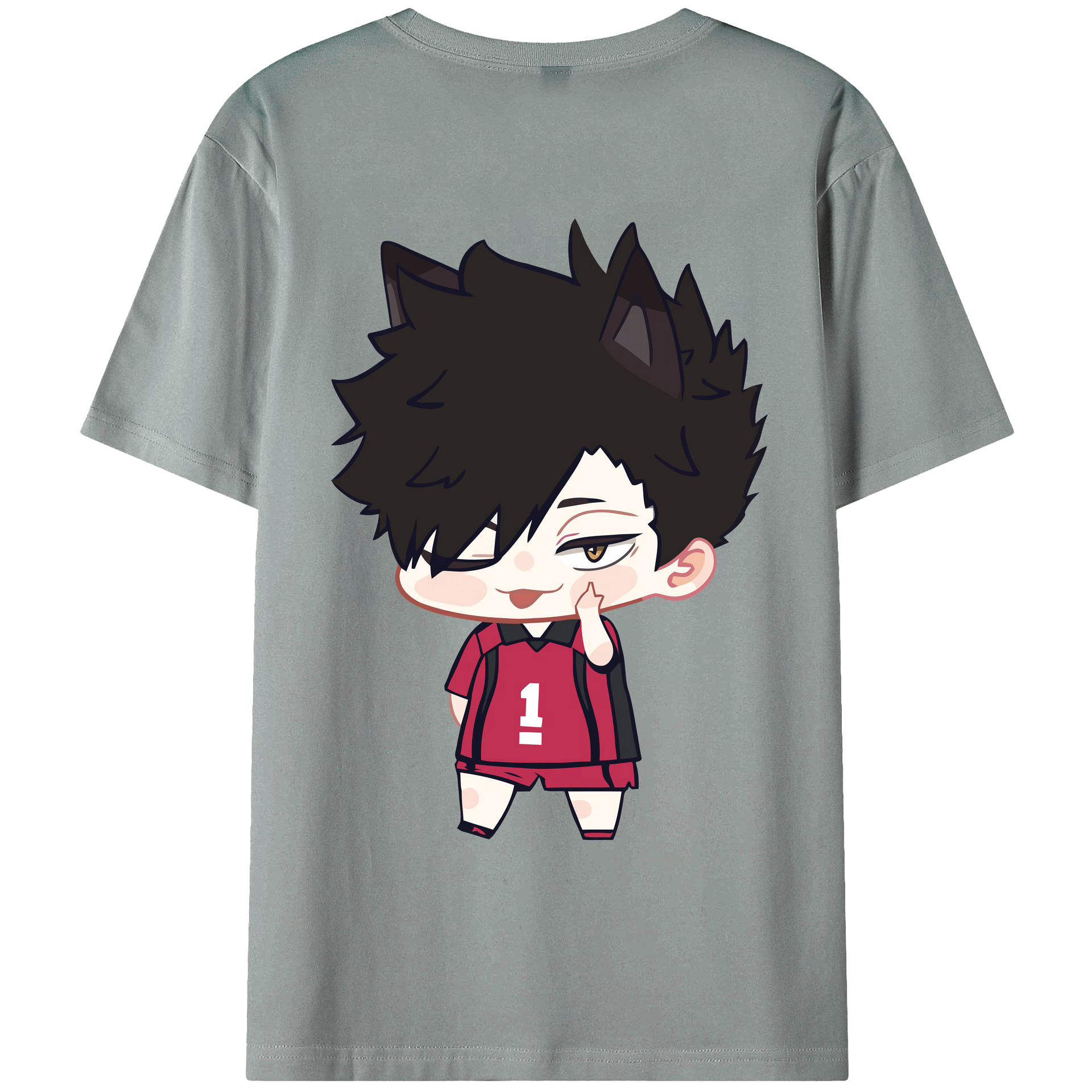 （画像用） ハイキュー!! Haikyu!! 綿100％ メンズ半袖Tシャツ（バックプリント） 通気性
